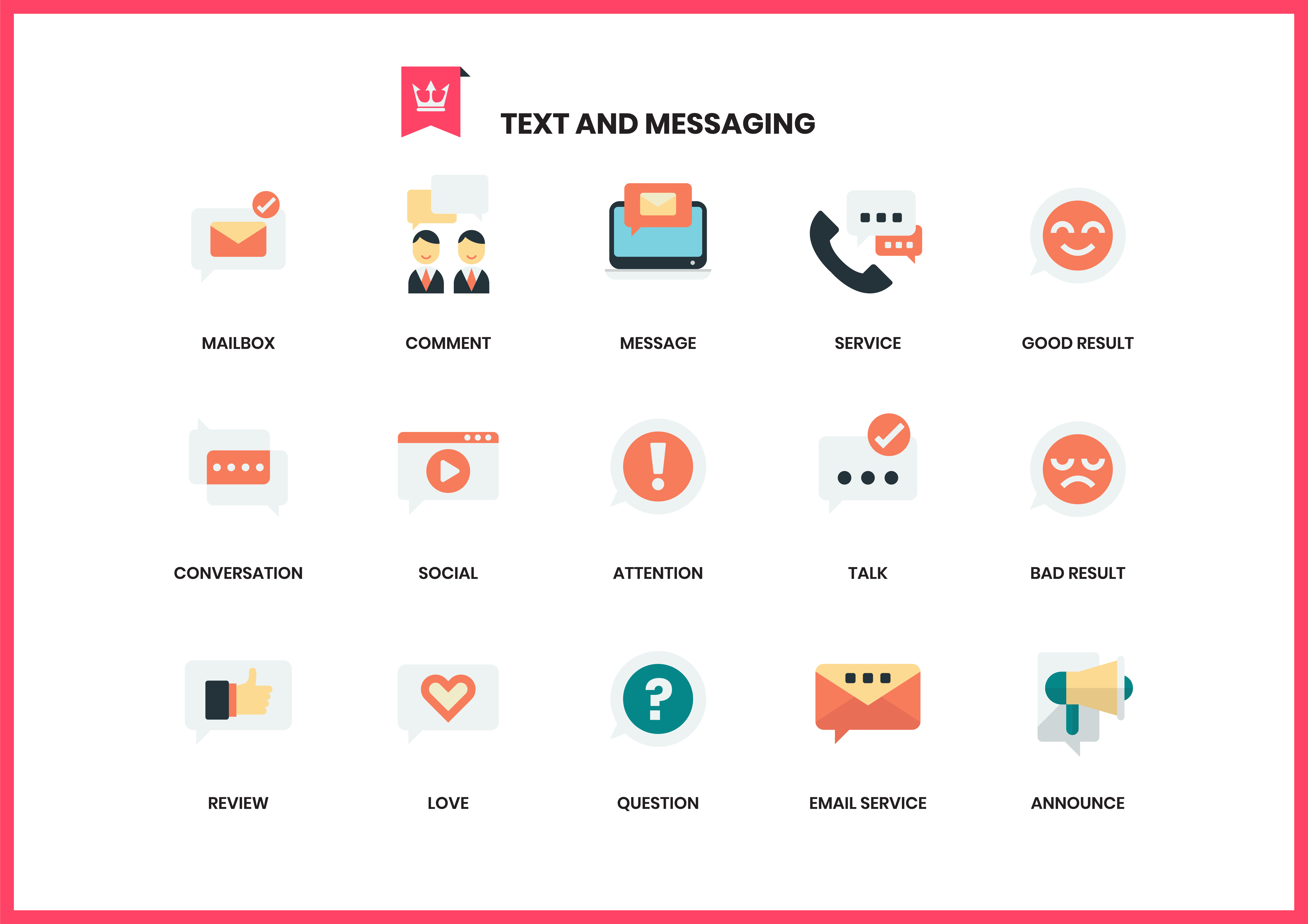 Text icons set for business 656303 Vector Art at Vecteezy