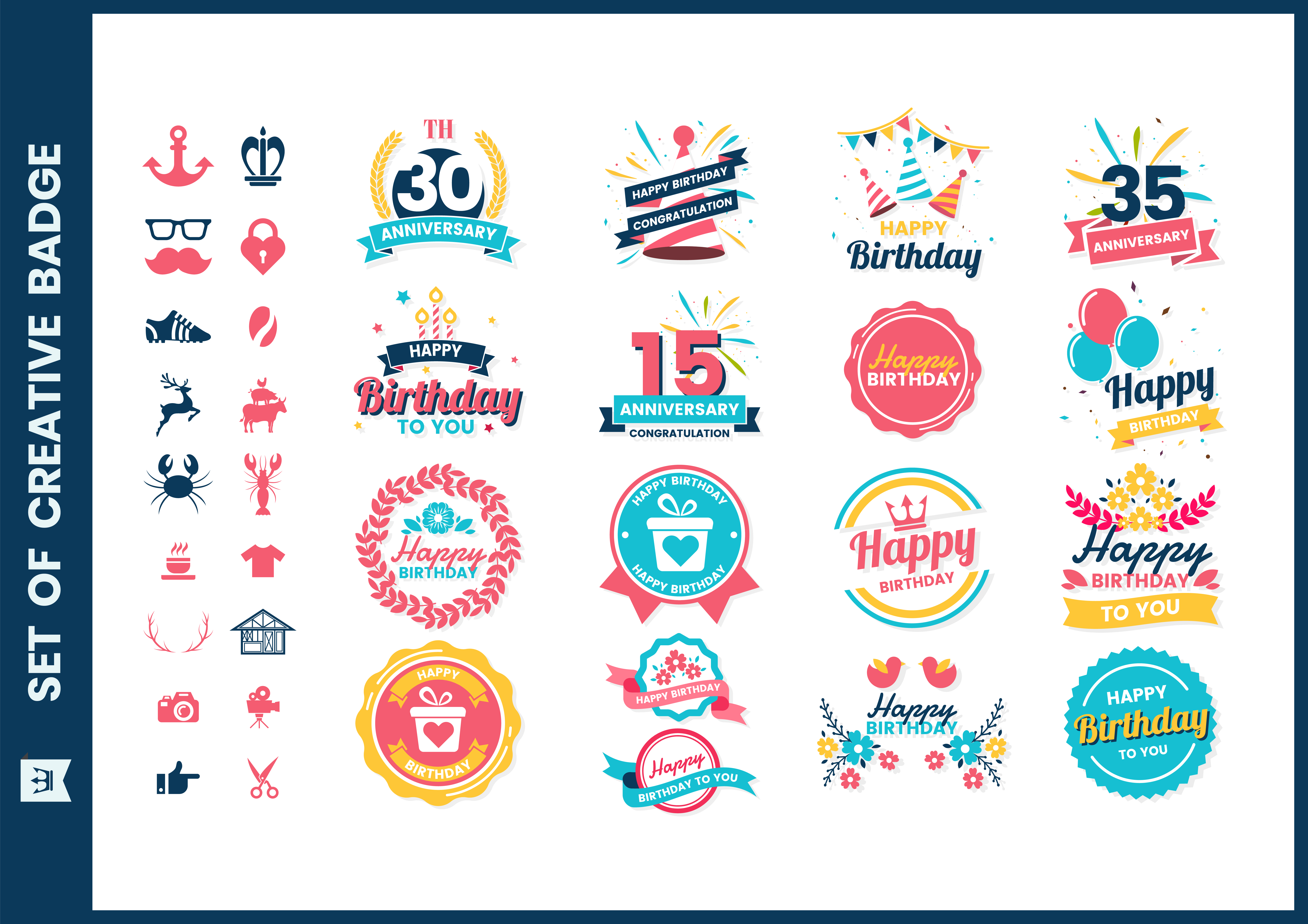 Download Birthday Retro Vector for banner - Download Free Vectors, Clipart Graphics & Vector Art