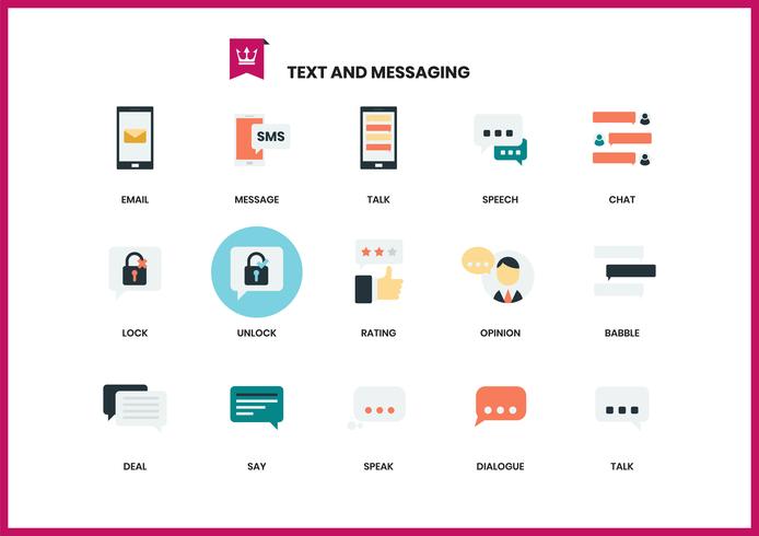 Text icons set for business vector