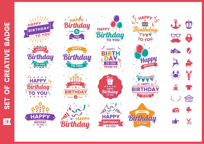 Birthday Retro Vector for banner