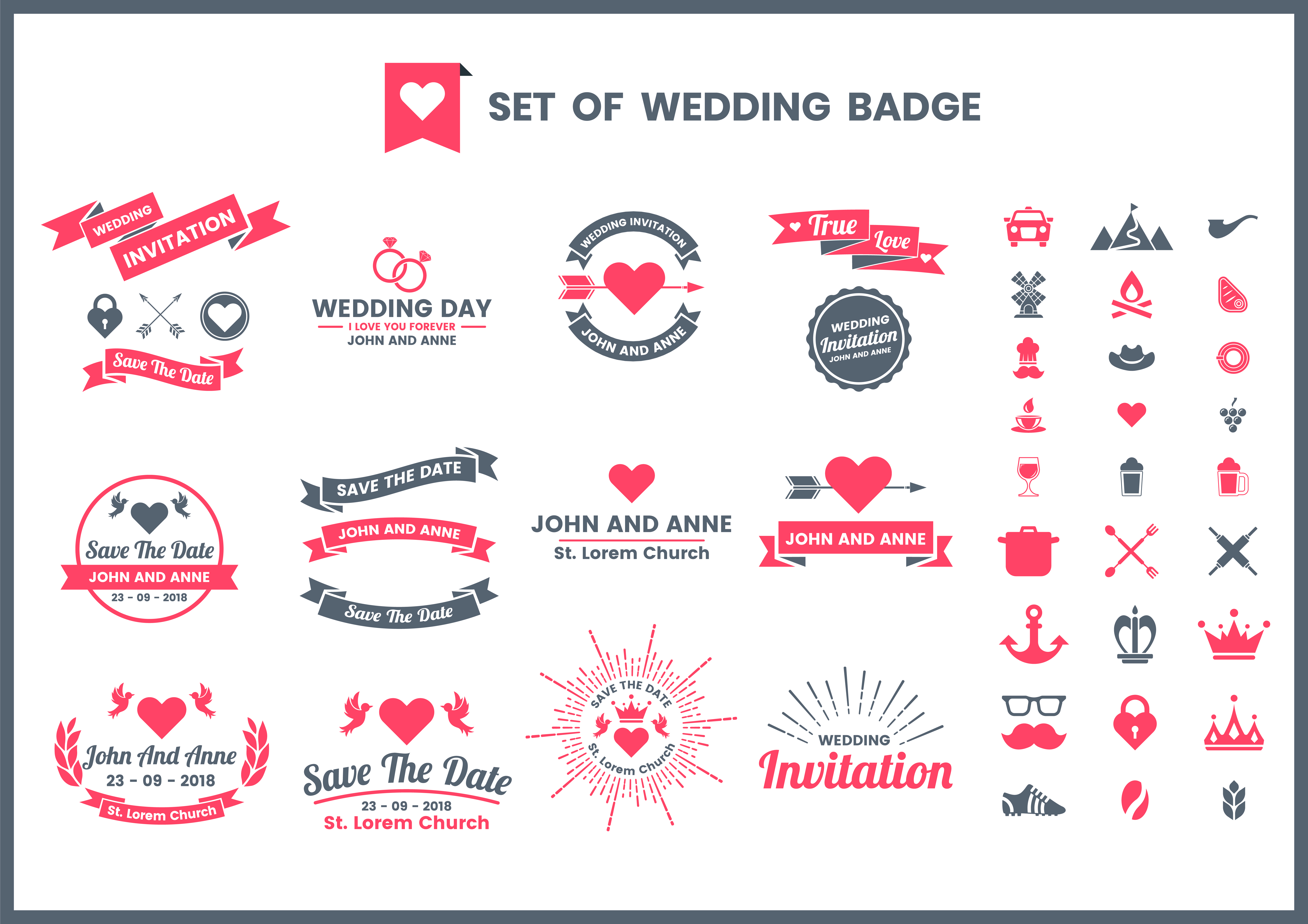 Download Wedding Retro Vector for banner - Download Free Vectors ...
