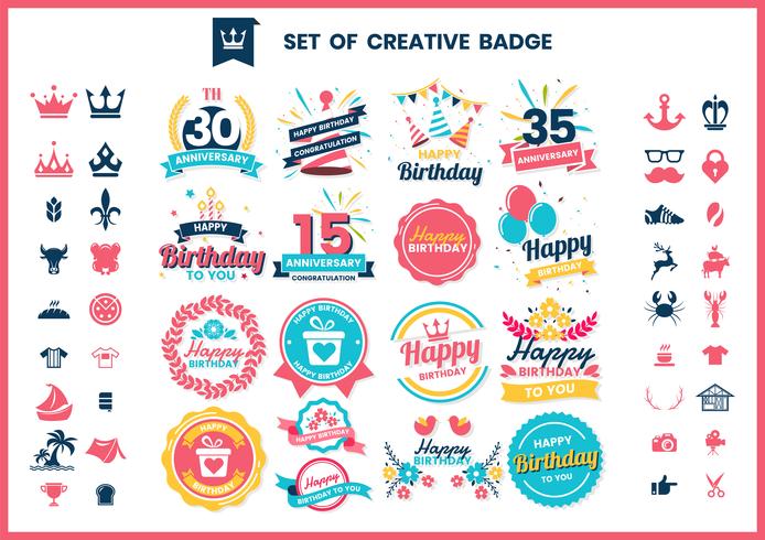 Birthday Retro Vector for banner