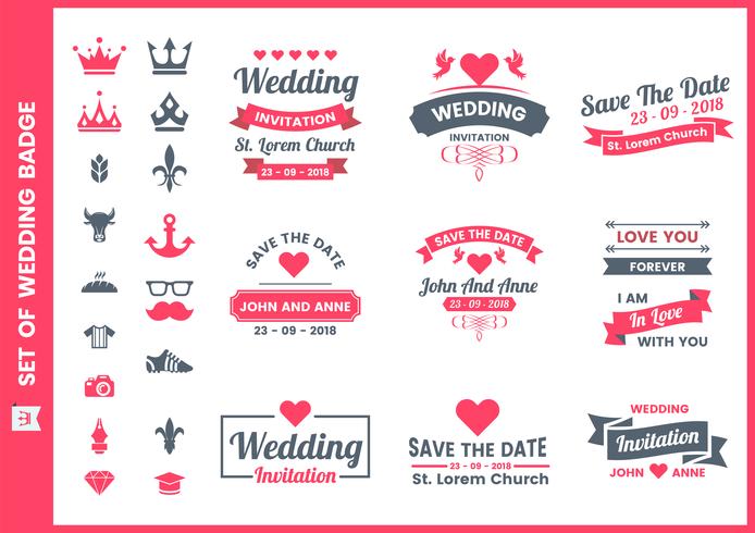 Wedding Retro Vector for banner