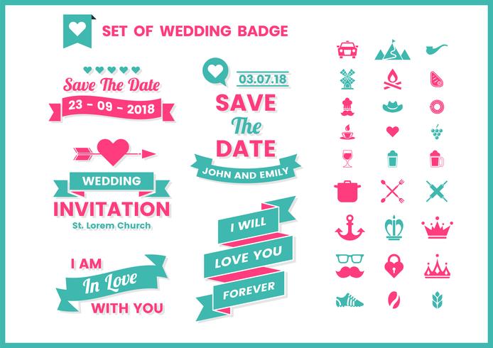 Wedding Retro Vector for banner