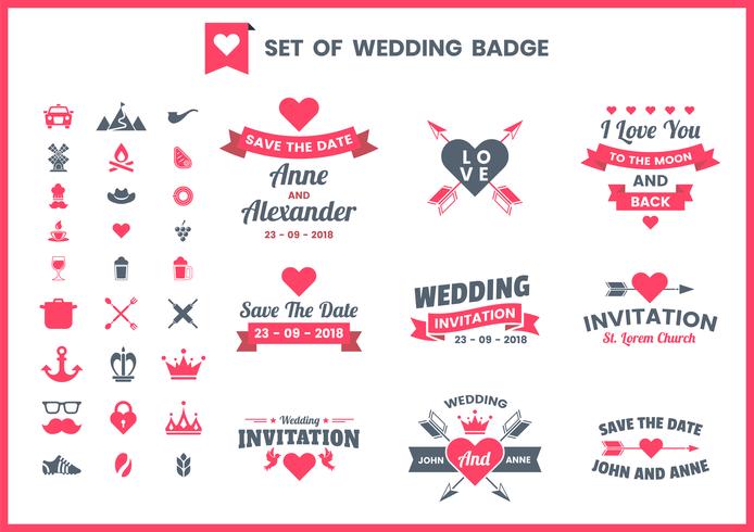 Wedding Retro Vector for banner