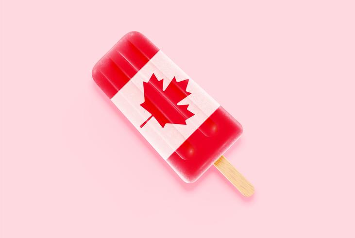 Bandera realista colorido helado, ilustración vectorial vector