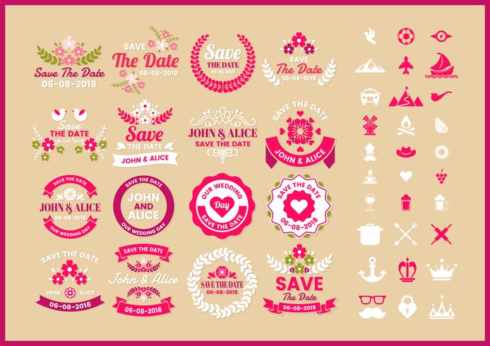 Wedding Retro Vector for banner