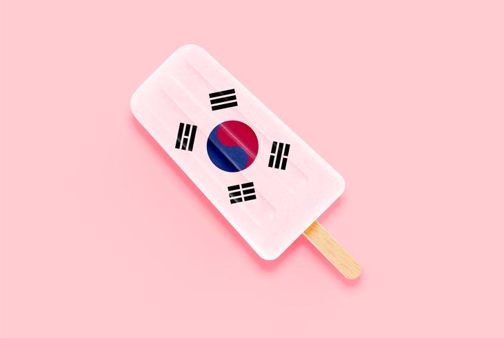 Bandera realista colorido helado, ilustración vectorial vector