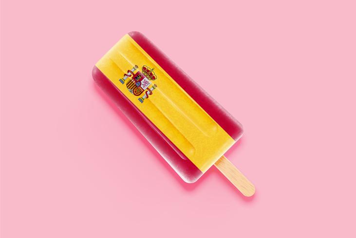 Colorful realistic flag ice cream, vector illustration