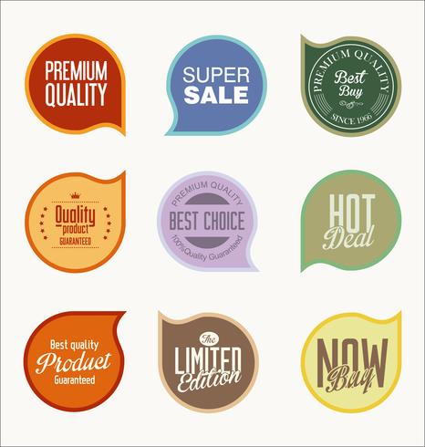 Modern badges stickers and labels collection vector