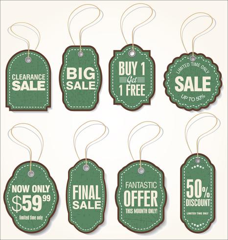 Paper price tag retro collection  vector