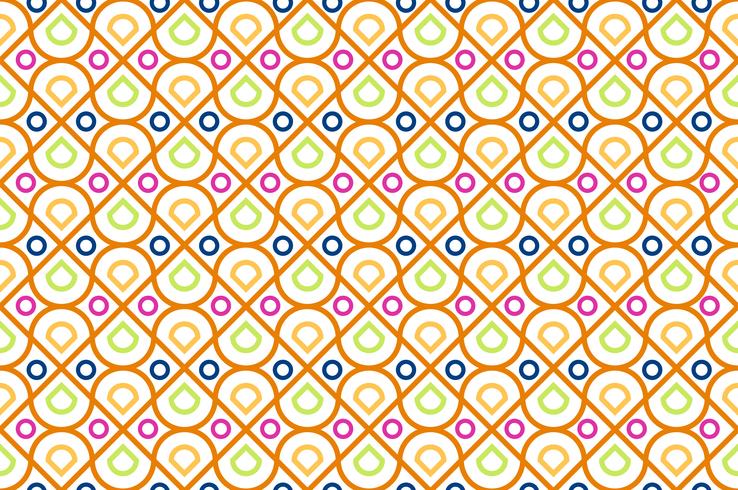 Seamless pattern of colorful geometric and circle modern on white background - Vector illustration