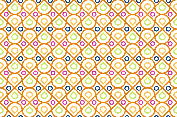 Seamless pattern of colorful geometric and circle modern on white background - Vector illustration