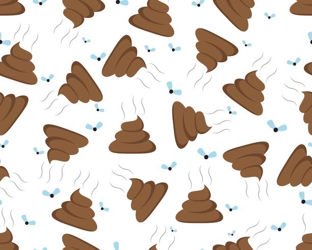 Seamless pattern of poop icon isolated on white background vector