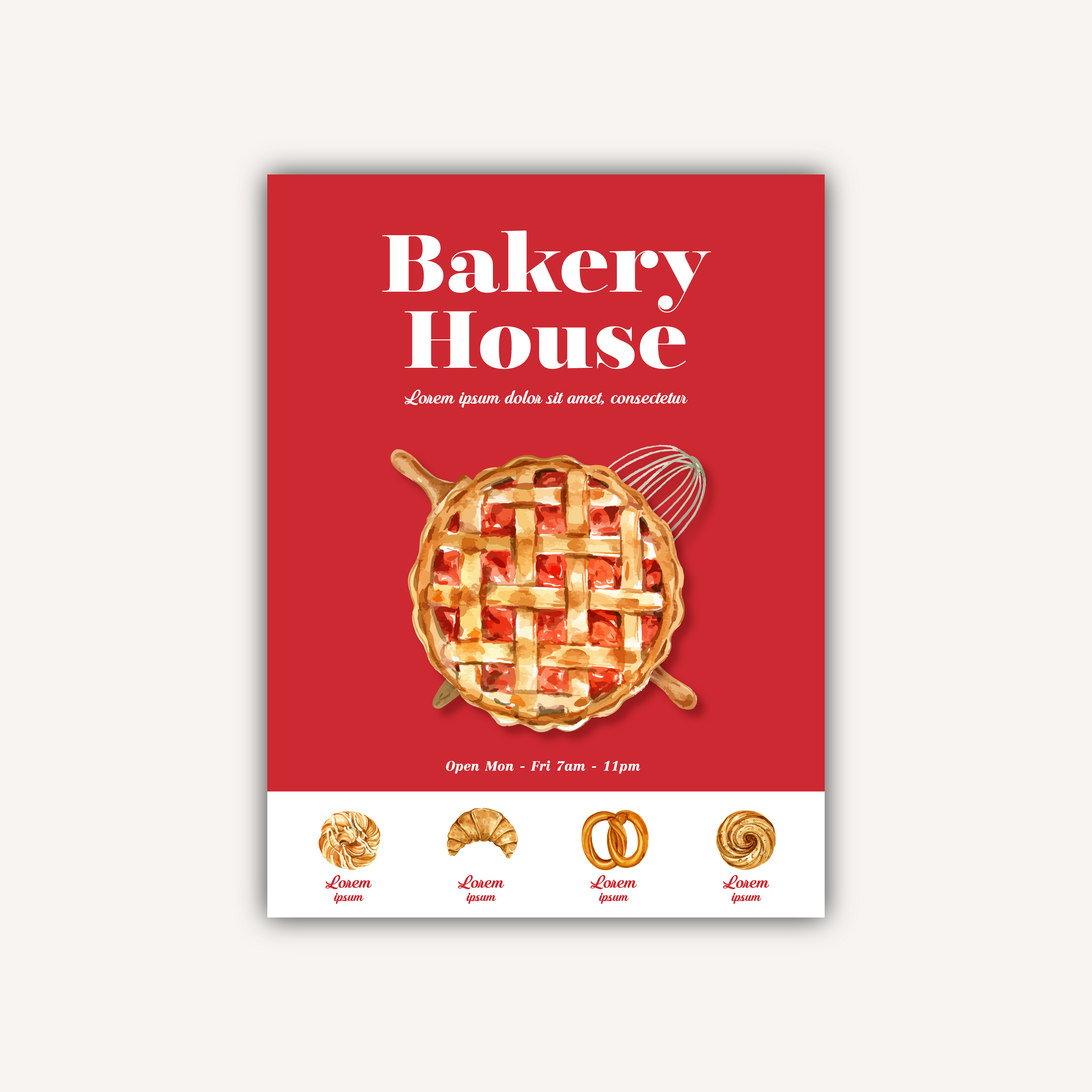 Bakery Poster template. Bread and bun collection. home ...