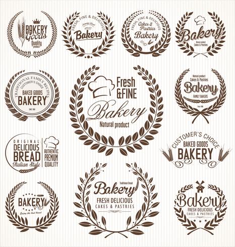 bakery retro  labels vector