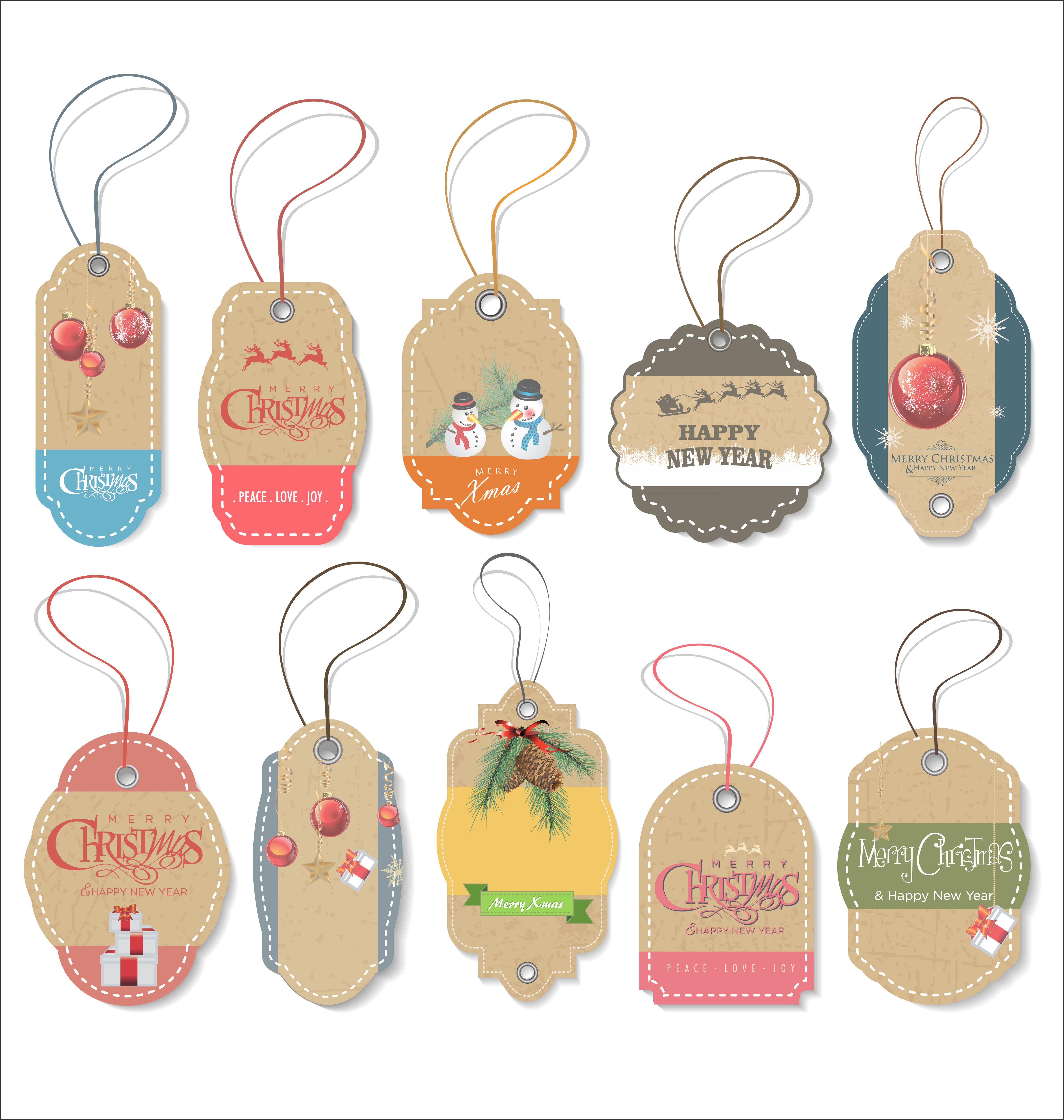 Set of Christmas gift tags 656462 Vector Art at Vecteezy