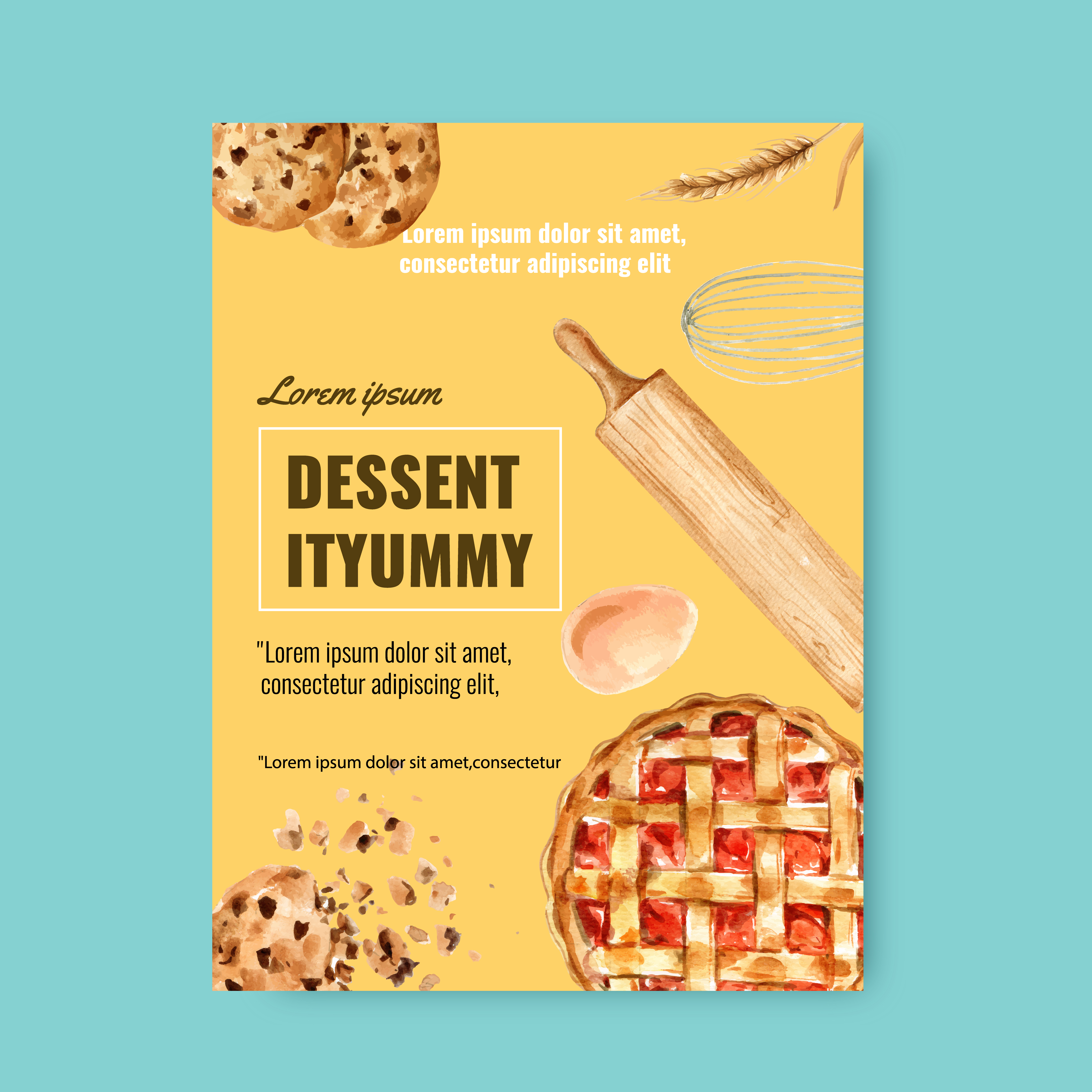 Bakery Poster template. Bread and bun collection. home made , creative