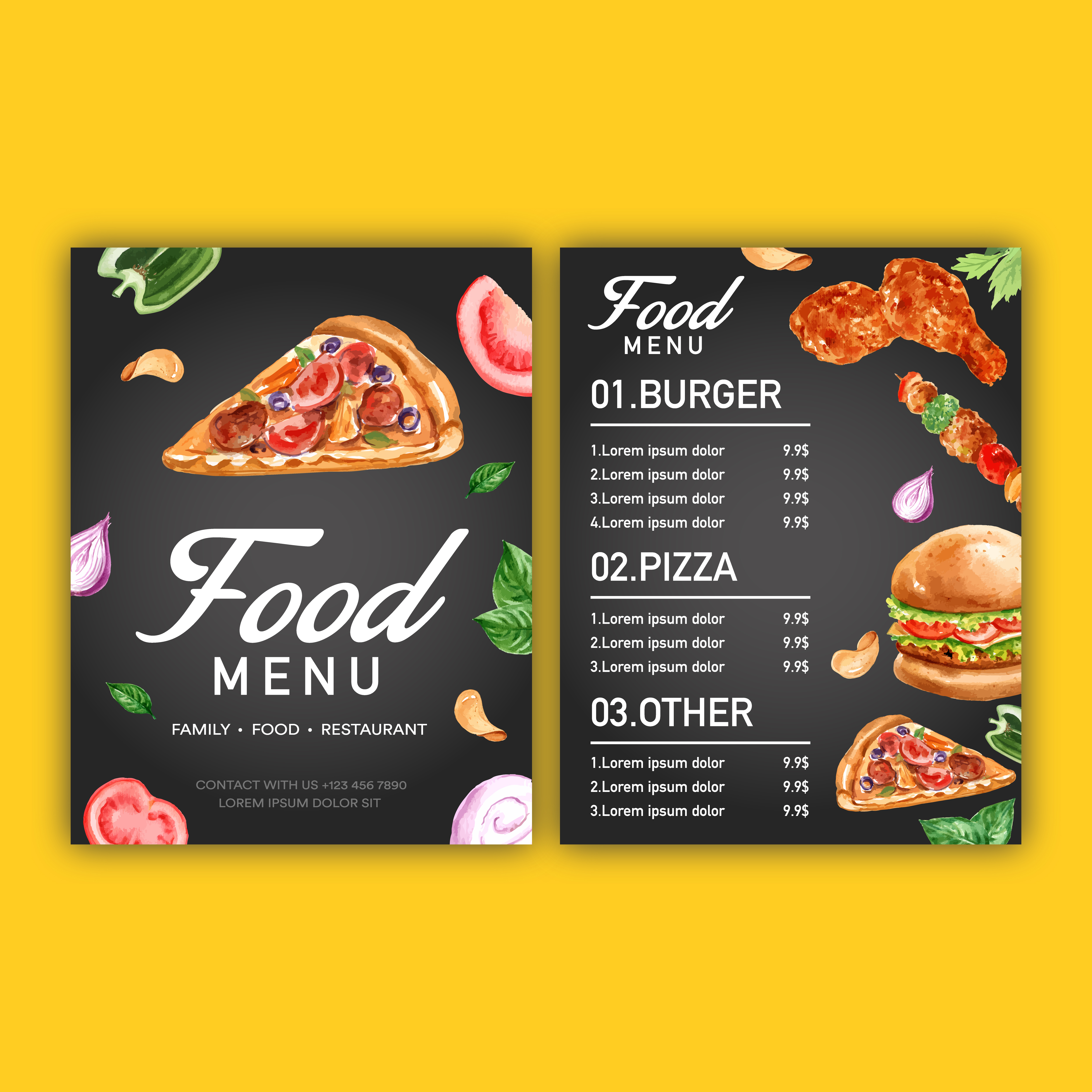Fast food restaurant menu design. Frame border background menu Intended For Fast Food Menu Design Templates