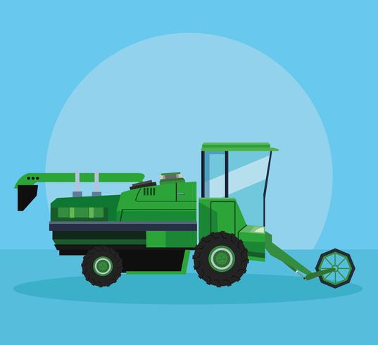 Farm seeding tractor vector