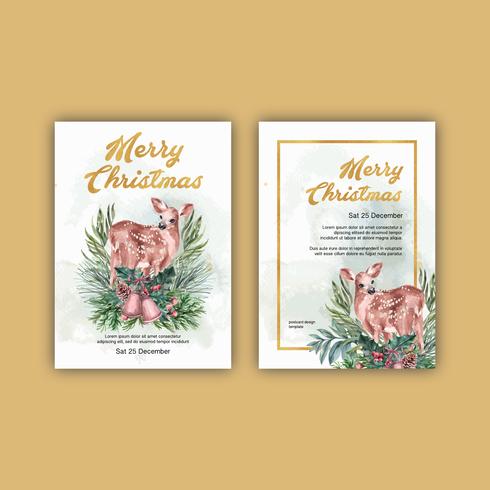 Winter floral blooming elegant wedding invitation card for decoration vintage beautiful, creative watercolor vector illustration design