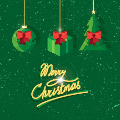 Hand written lettering of Merry Christmas vintage text vector