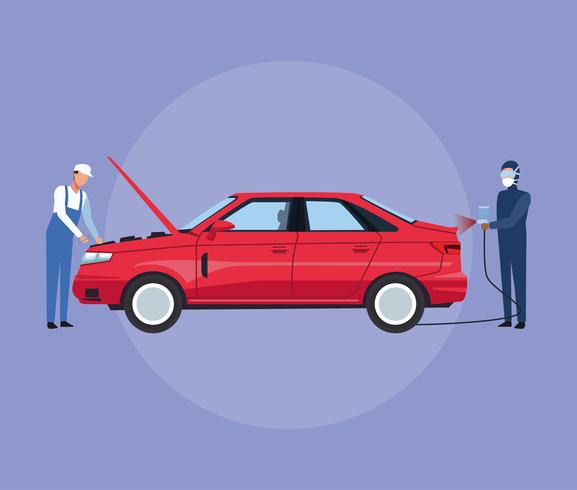 Car garage shop vector