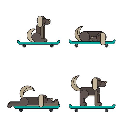 Dog sitting on a skateboard vector