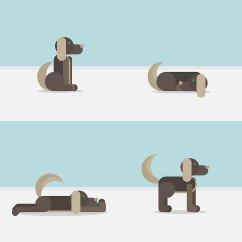 Dog in 4 positions vector