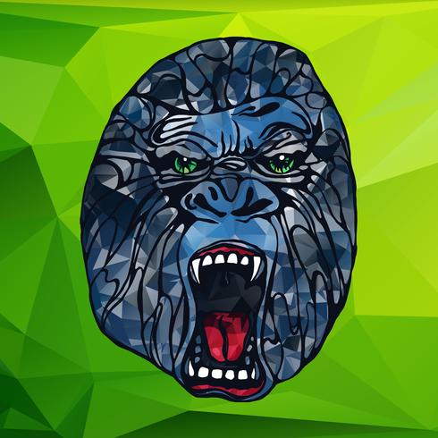 Growling gorilla tattoo vector