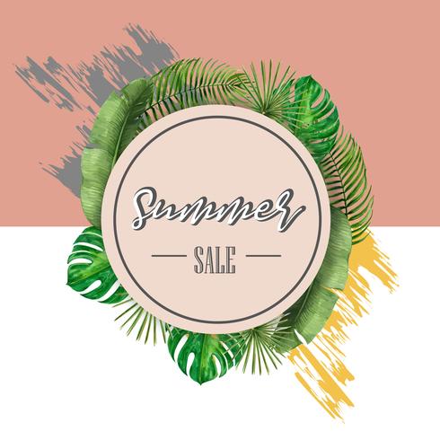 Summer advertising  holiday. promote on sale discount. vacation shopping time, creative watercolor vector illustration design