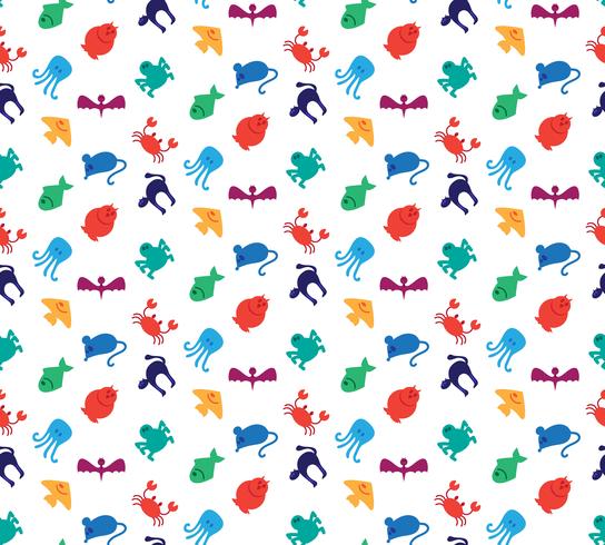 Animals icons seamless pattern vector
