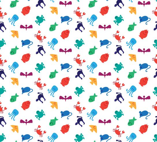 Animals icons seamless pattern vector