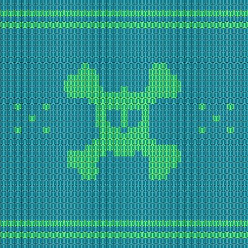 Knitted skull with bones, sweater for halloween and christmas vector