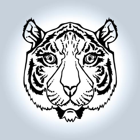 arte de línea tigre vector