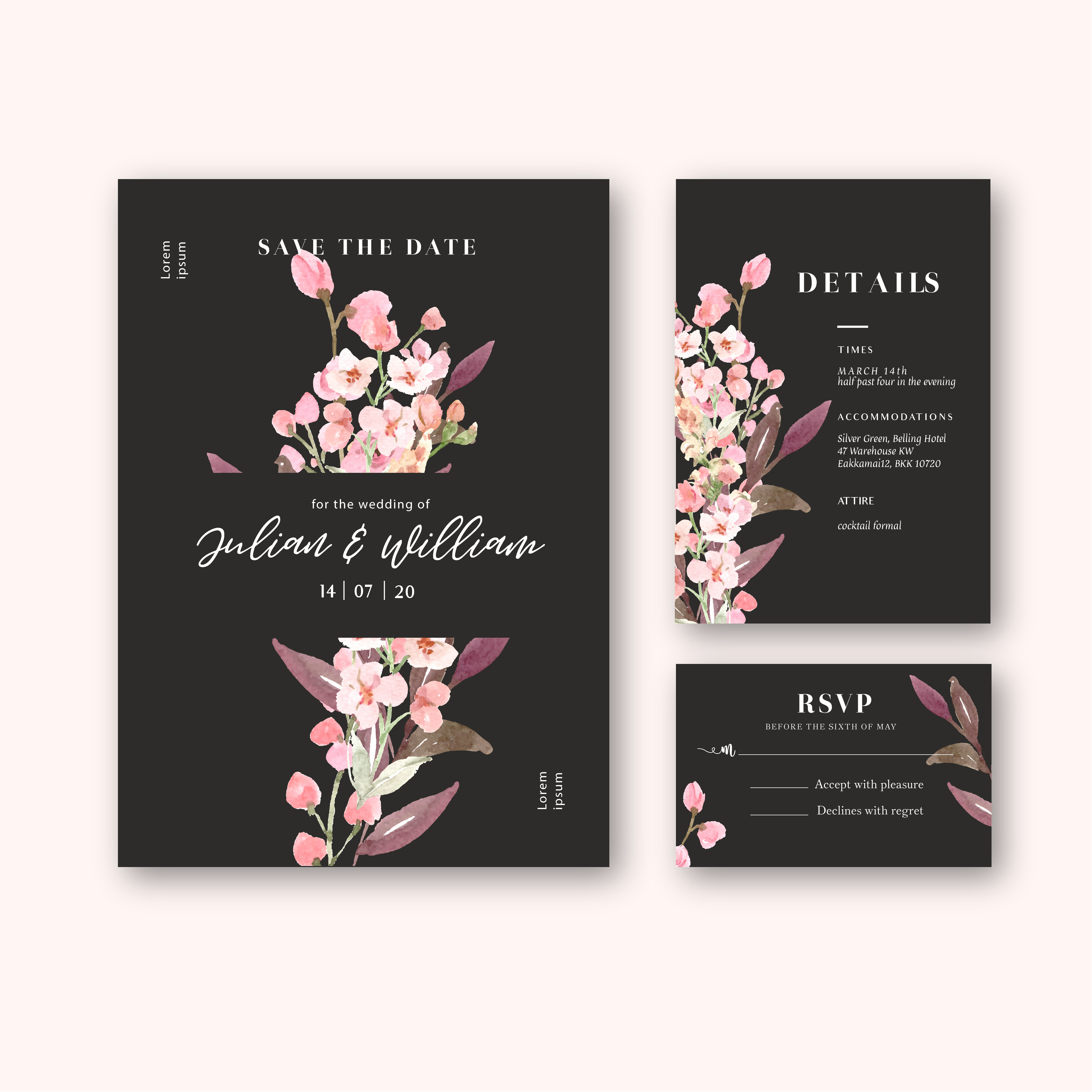 happy wedding card floral garden invitation card marriage