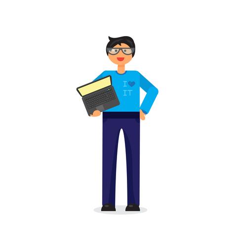 Employee with notebook vector