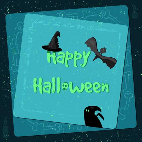 Cartel de Halloween, banner brillante, tarjeta de felicitación en estilo grunge. vector