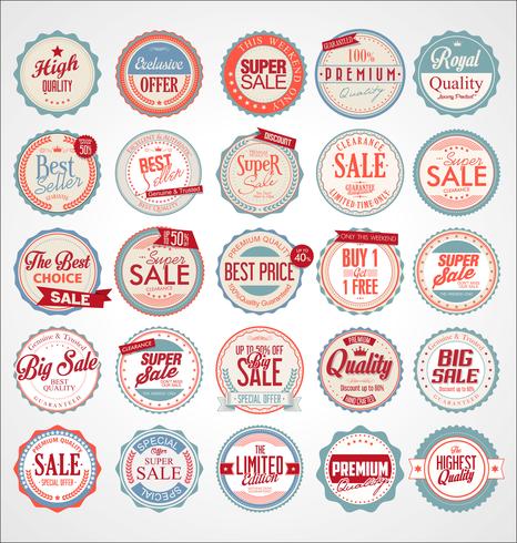 Set of Retro vintage colorful labels and badges vector