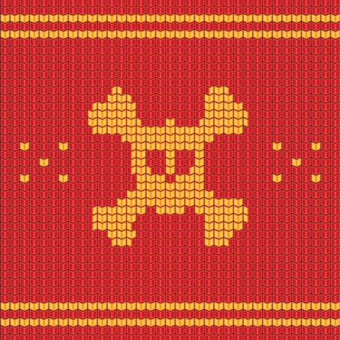 Knitted skull with bones, sweater for halloween and christmas vector