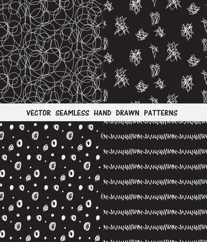 Hand drawn seamless patterns set vector