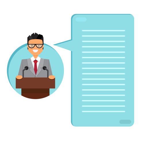 Professor or businessman on tribune vector