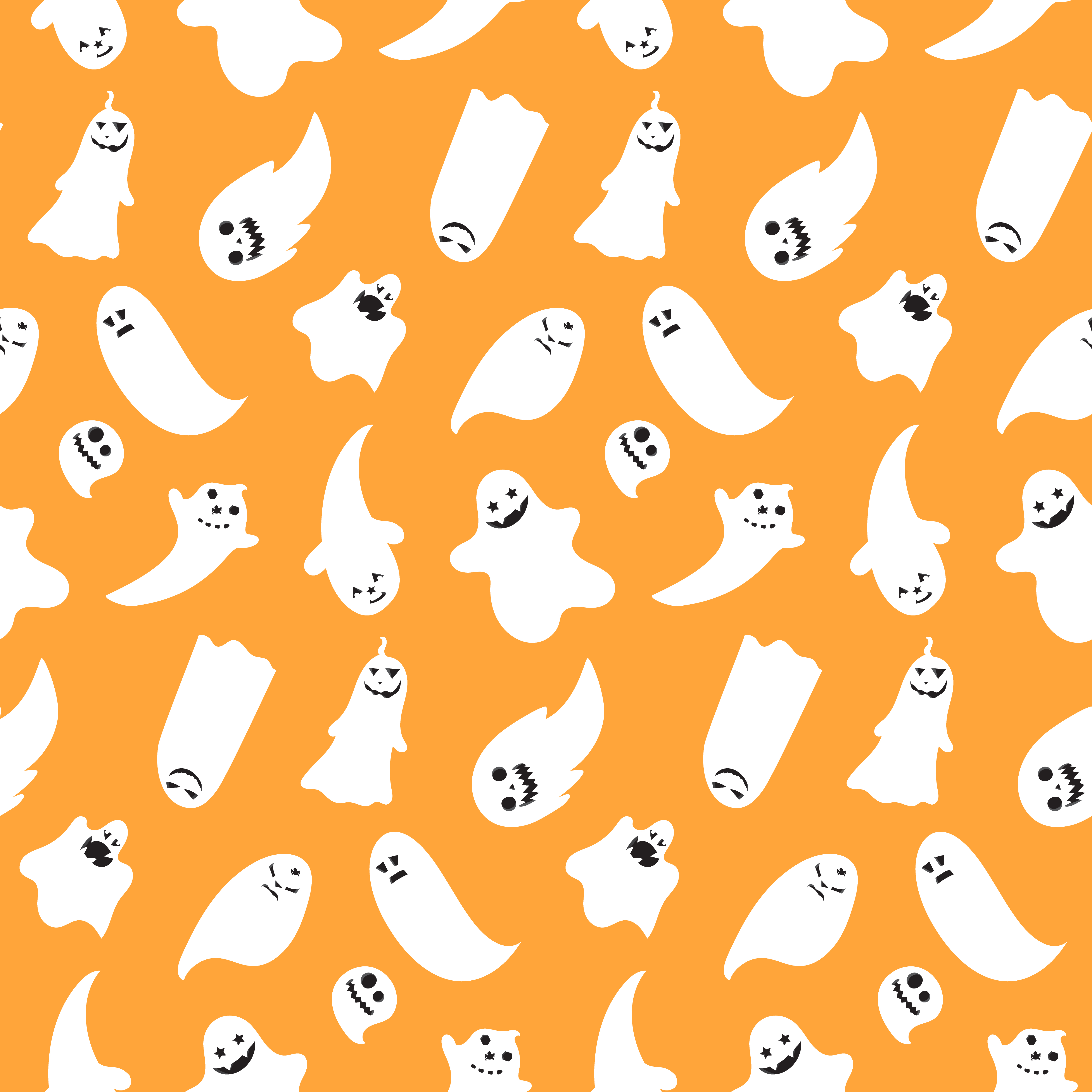 Seamless pattern from halloween emotional ghosts 656966 Vector Art at ...