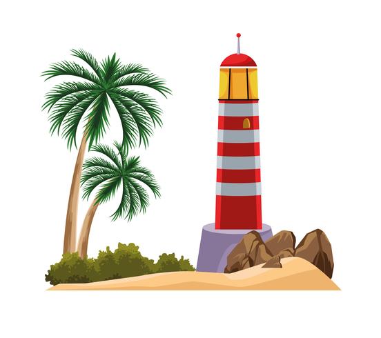 seashore landscape cartoon vector