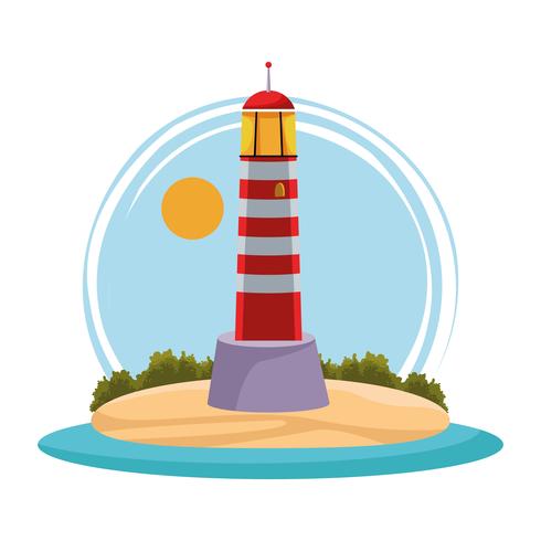 seashore landscape cartoon vector