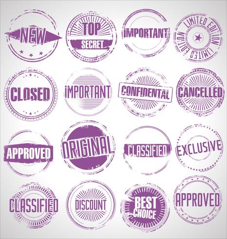 Collection of grunge rubber stamp vector