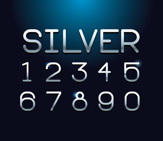 Silver font letters alphabet vector