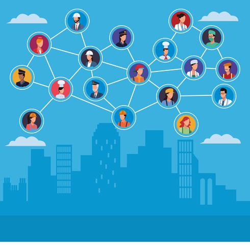 Job and workers vector