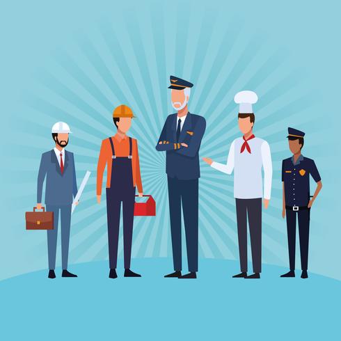 Job and workers vector