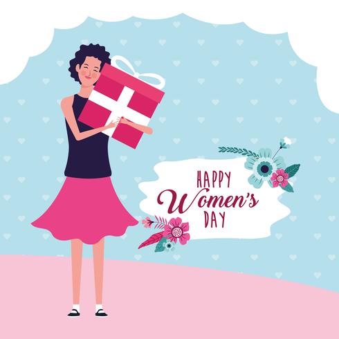 Tarjeta feliz día de la mujer vector